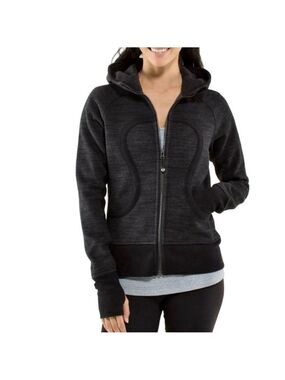 Lululemon Scuba Hoodie Stretch Commuter Denim Black Black fitted cotton blend 8